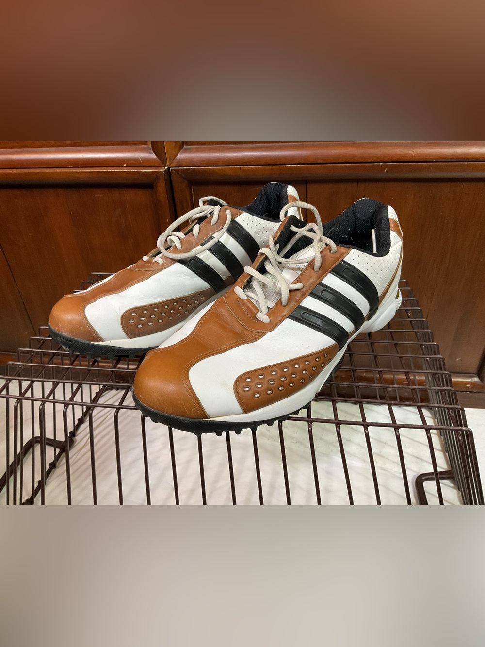 Adidas Men’s Golf Shoes Leather Two Tone Size 12 Euc As Pictured Can Replace spi